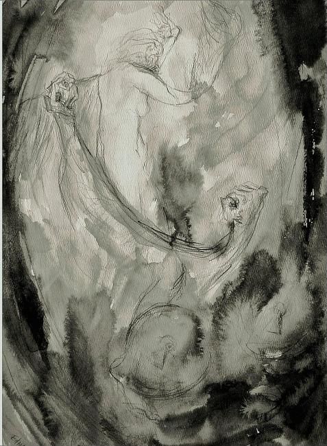 Dibujo titulada "El baúl" por Edna Cantoral Acosta, Obra de arte original