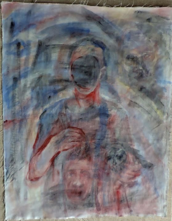 Pintura titulada "Rostros" por Edna Cantoral Acosta, Obra de arte original