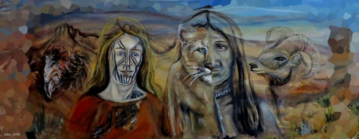 Pintura titulada "y-veo-mi-patria-en-…" por Edna Cantoral Acosta, Obra de arte original