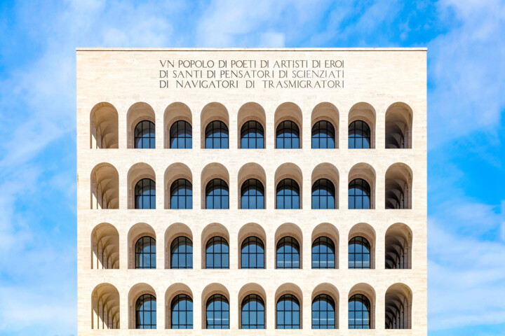 Fotografie getiteld "Colosseo quadrato" door Edoardo Oliva, Origineel Kunstwerk, Digitale fotografie