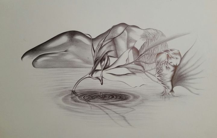 Drawing titled "Ambiguità" by Edoardo Lima, Original Artwork, Ballpoint pen