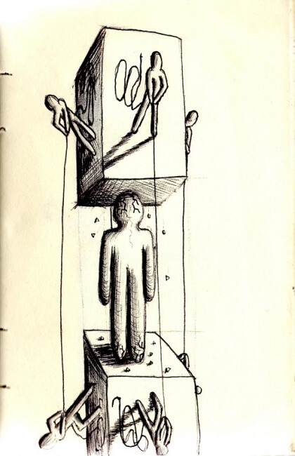 Zeichnungen mit dem Titel "Part 1" von Edouard Leruste, Original-Kunstwerk