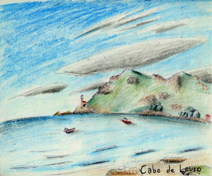 Painting titled "Cabo de Louro" by Edouard Leruste, Original Artwork, Other