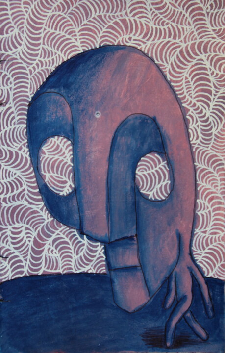 Dessin intitulée "Symbiose" par Edouard Leruste, Œuvre d'art originale, Stylo à bille