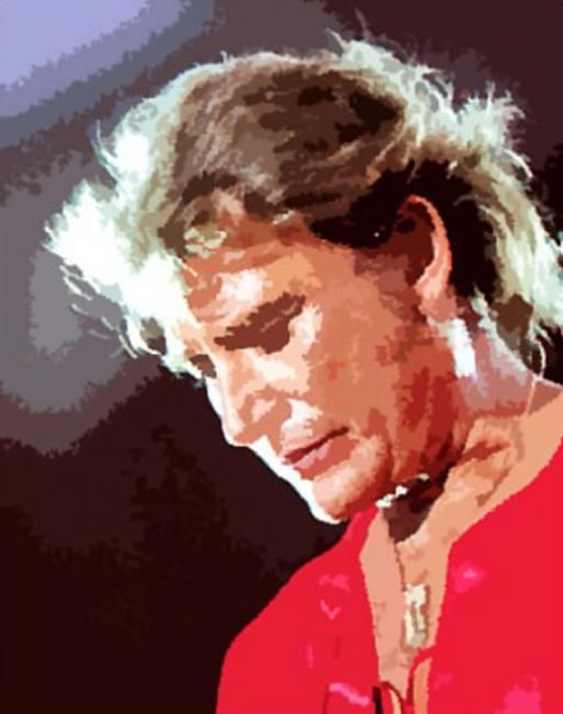 "JOHNNY HALLYDAY" başlıklı Tablo Edouard Aguilo tarafından, Orijinal sanat, Akrilik