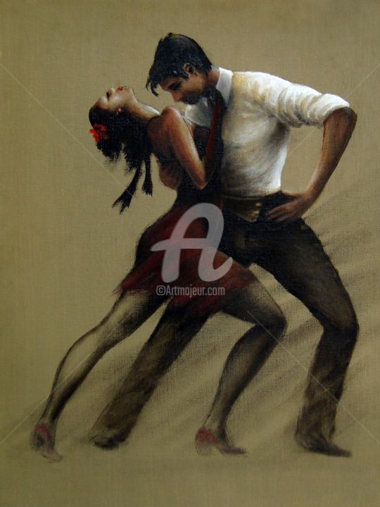 Painting titled "Dance the Rumba" by Neint, Original Artwork, Oil