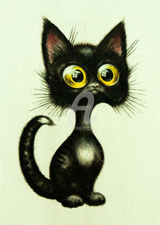 Pintura intitulada "Kitty" por Neint, Obras de arte originais, Acrílico