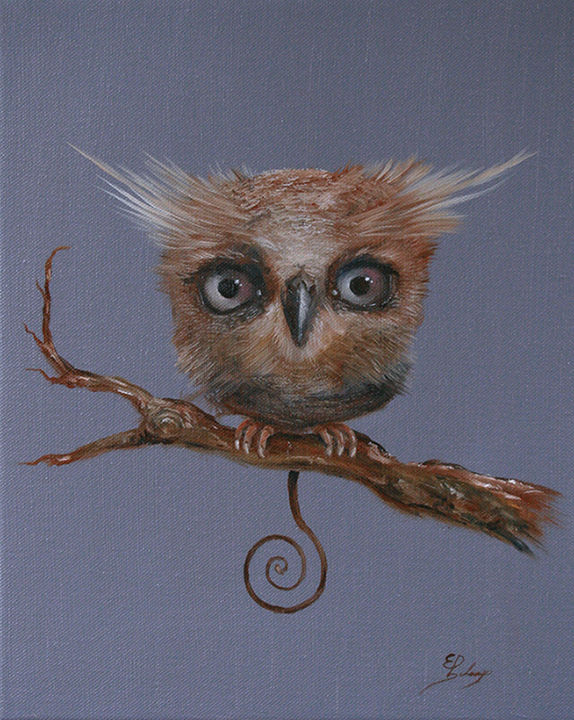 Painting titled "odd-owl-ii.jpg" by Ed Schaap, Original Artwork, Oil