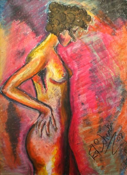 Painting titled "NUDA 1" by Luna, Original Artwork