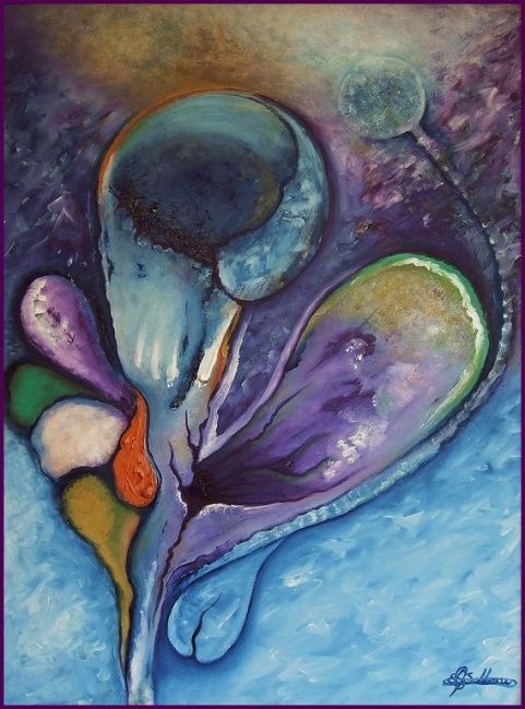Картина под названием "Abstract zonder tit…" - Edsel Selberie (E-Art Explosion.), Подлинное произведение искусства, Масло