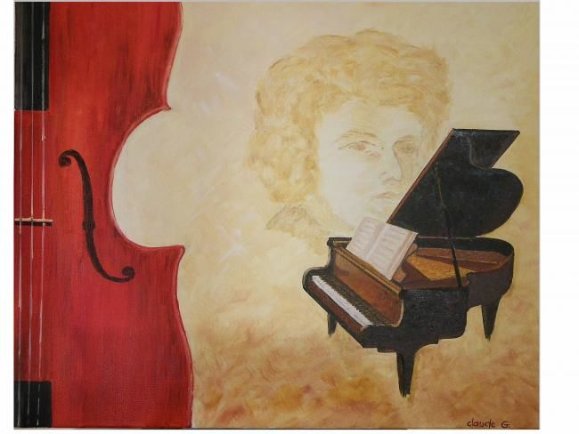 Peinture intitulée "musique" par Claude Godfrin-Claude, Œuvre d'art originale