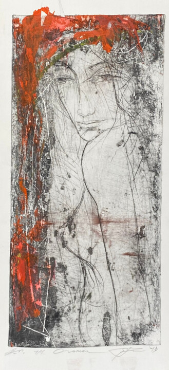 Printmaking titled "Nude" by Eduard Belsky, Original Artwork, Etching