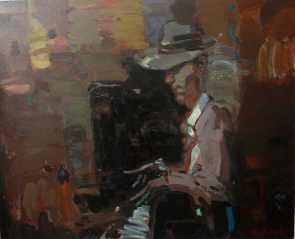 Painting titled "Pianist" by Eduard Kulish, Original Artwork