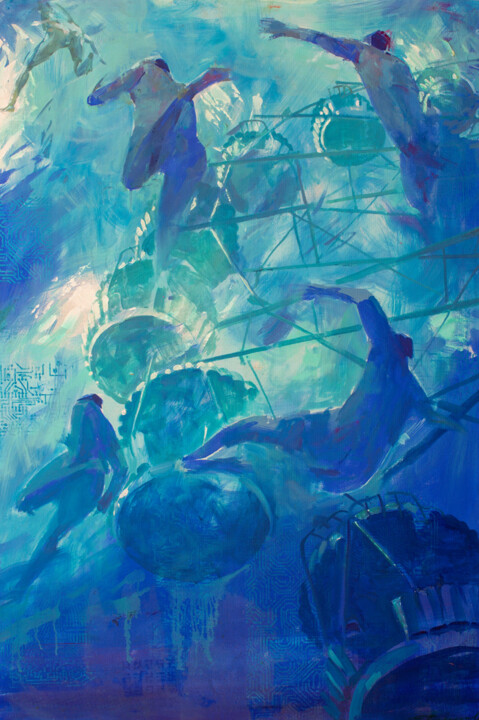 Painting titled "Immersion" by Eduard Potapenkov, Original Artwork, Oil
