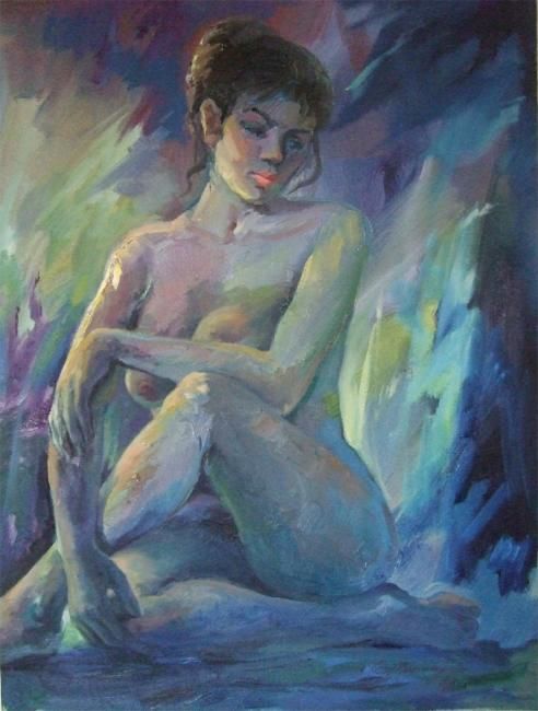 Painting titled "Model" by Eduard Manukyan, Original Art,