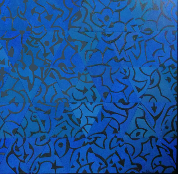 Schilderij getiteld "cuadro-azul-01.jpg" door Eduardo Andaluz, Origineel Kunstwerk