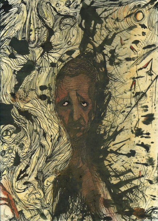 Dessin intitulée "GENETICALLY MODIFIE…" par Eduardo Bustos Segovia, Œuvre d'art originale, Pastel Monté sur Carton