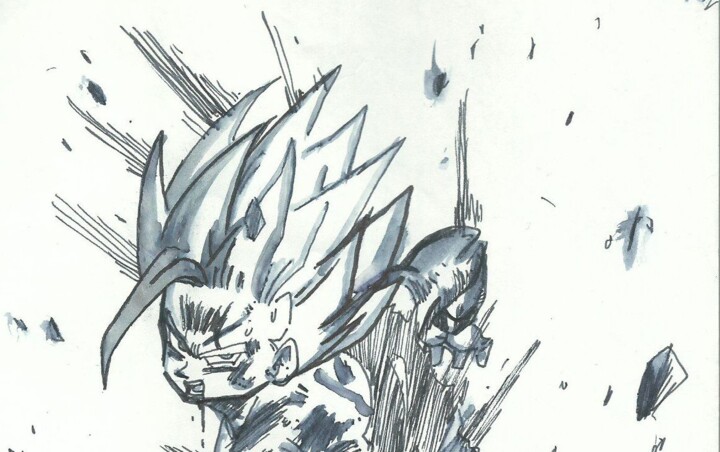 Gohan jovem se transforma em Super Saiyajin 2 em ilustração de Dragon Ball,  confira