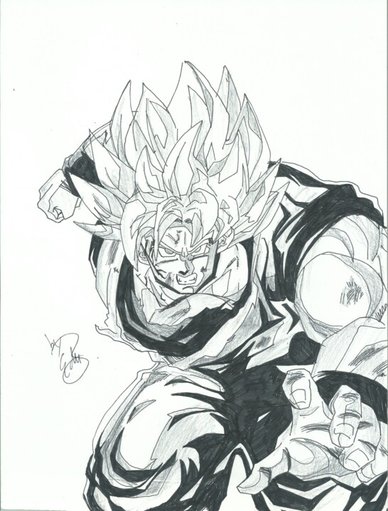 Goku desenhado a lápis  Anime sketch, Dragon ball, Drawings