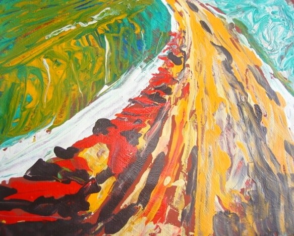 Painting titled "carretera pitalito-…" by Eduardo Meneses Claros, Original Artwork