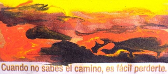 Painting titled "CAMINANTE , NO HAY…" by Eduardo Meneses Claros, Original Artwork