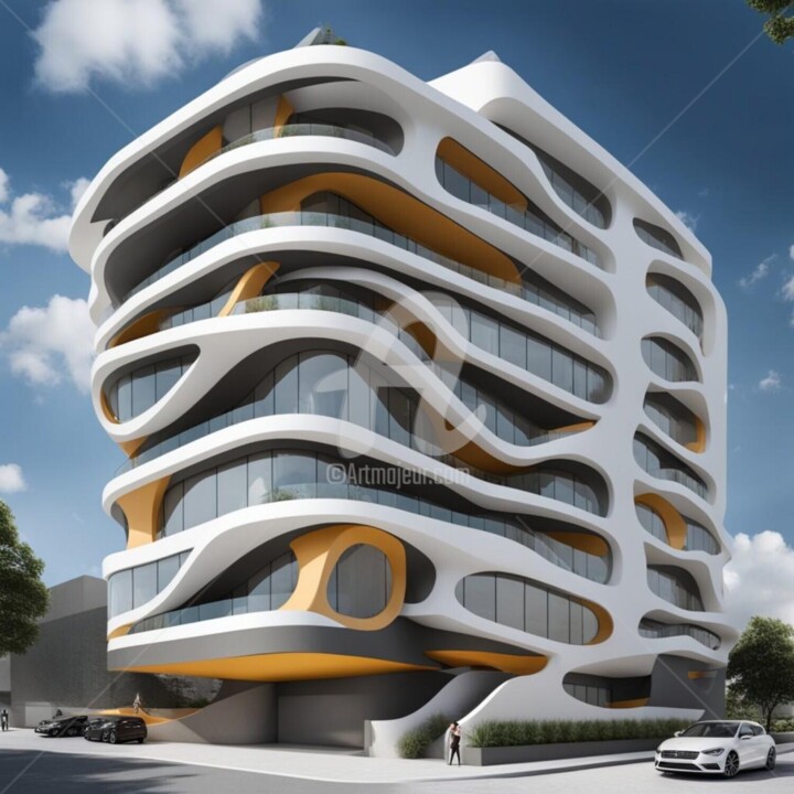 Arts numériques intitulée "residential buildin…" par Eduardo Vidal, Œuvre d'art originale, Image générée par l'IA