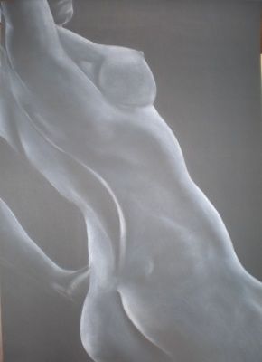 Dessin intitulée "Mujer en blanco y n…" par Eduardo Hurtado, Œuvre d'art originale, Autre