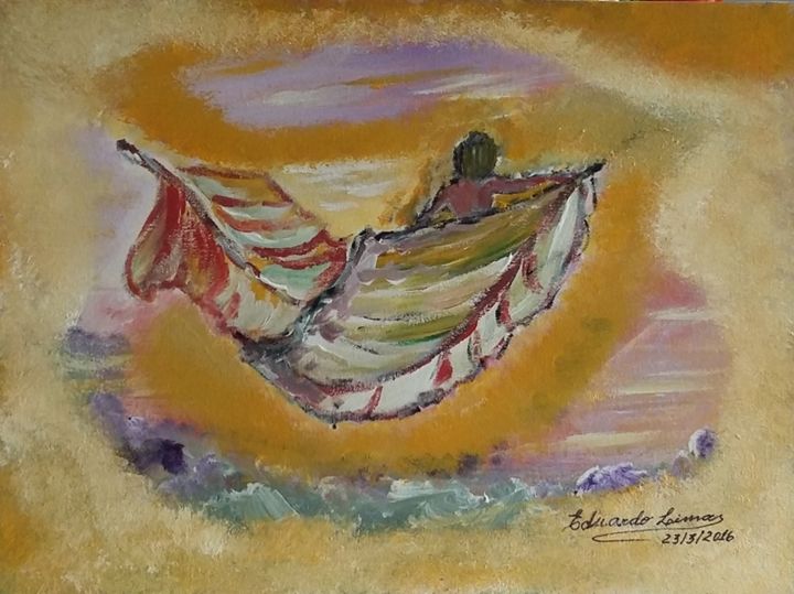 Pittura intitolato "Menino Voando" da Eduardo Lima, Opera d'arte originale, Olio