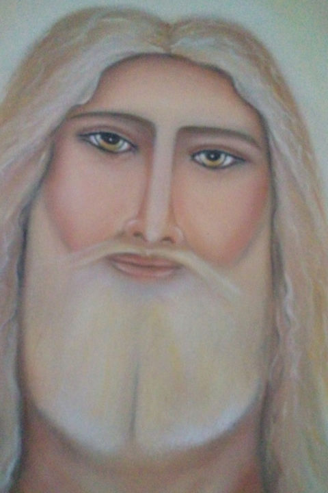 Pintura titulada "O Olhar de Jesus" por Eduardo Lima, Obra de arte original, Oleo