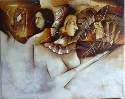 Painting titled "Cambios de aire" by Eduardo Yanes Hidalgo, Original Artwork, Oil