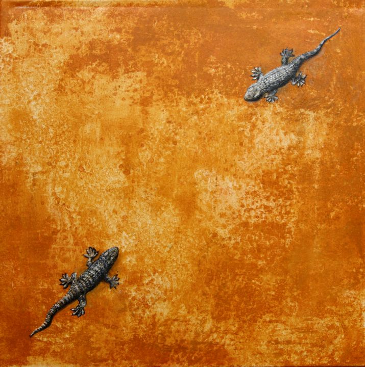 Painting titled "Gecko 2" by Daniel Rohrbach, Original Artwork, Acrylic