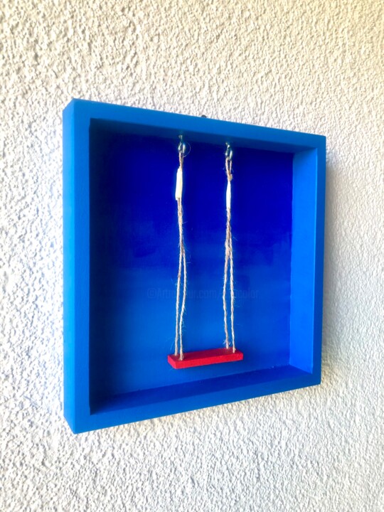 Γλυπτική με τίτλο "swing for freedom" από Daniel Rohrbach, Αυθεντικά έργα τέχνης, Ξύλο Τοποθετήθηκε στο Ξύλινο πάνελ