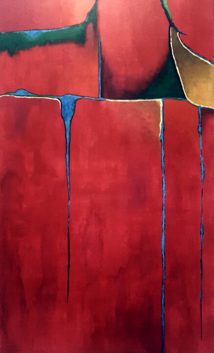 Peinture intitulée "Red velvet! Abstrac…" par Eriola Tafaj, Œuvre d'art originale, Acrylique