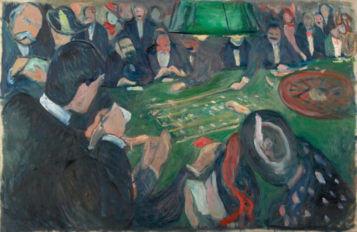 Peinture intitulée "À la table de roule…" par Edvard Munch, Œuvre d'art originale, Huile