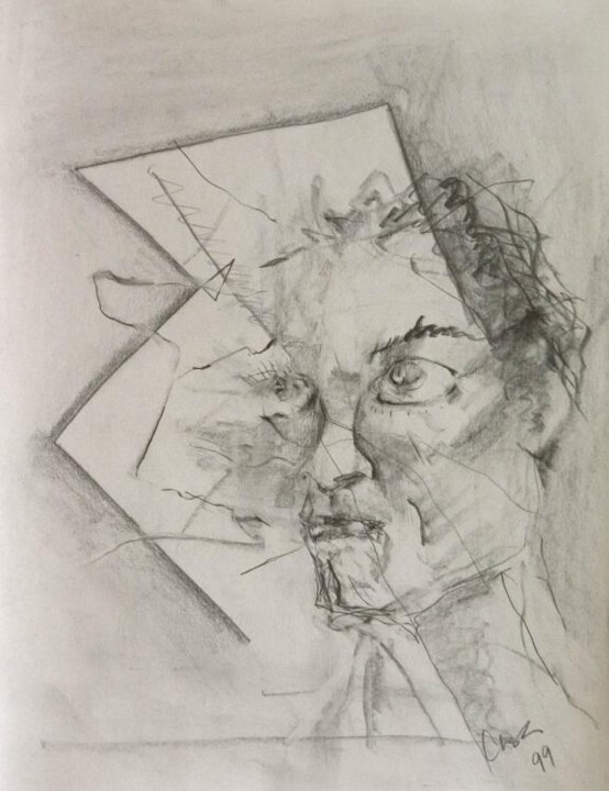 Drawing titled "Self Portrait" by Edward Chernesky, Original Artwork