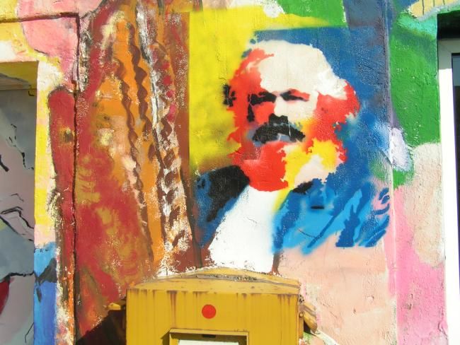 Painting titled "Karl Marx Graffiti" by Annamalt & Edward Naujok, Original Artwork