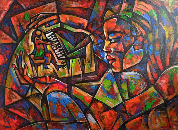 Painting titled "99" by Edward Yov, Original Artwork, Acrylic