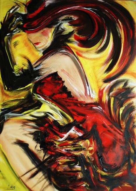 Painting titled "DOLLY MYSTERIEUSE(E…" by Edwige (Edges) Lefevre, Original Artwork, Acrylic