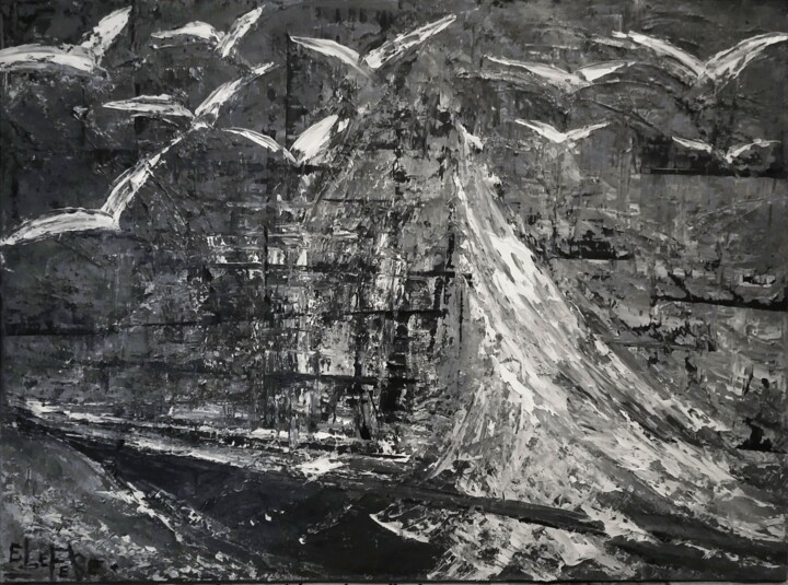 「PEN DUICK "la scélé…」というタイトルの絵画 Edwige (Edges) Lefevreによって, オリジナルのアートワーク, オイル ウッドストレッチャーフレームにマウント