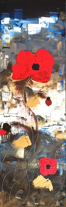 Painting titled "JOLI COQUELICOT MAD…" by Edwige Leprin, Original Artwork, Acrylic