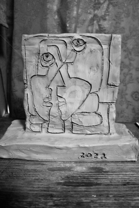 Sculptuur getiteld ""abstract sculptuur"" door Edwin Boeckxstaens (Origineel), Origineel Kunstwerk, Klei