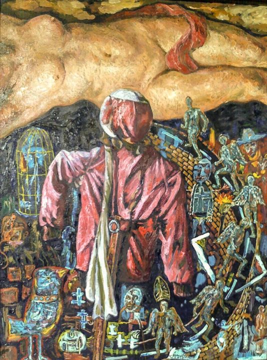 Pittura intitolato "Scarecrow" da Edwin Jumalon, Opera d'arte originale