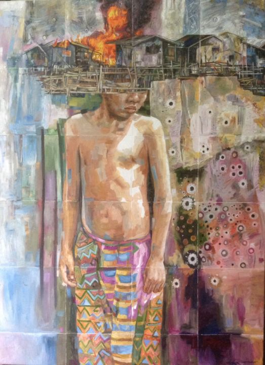 Painting titled "SEPTEMBER" by Edwin Jumalon, Original Art,