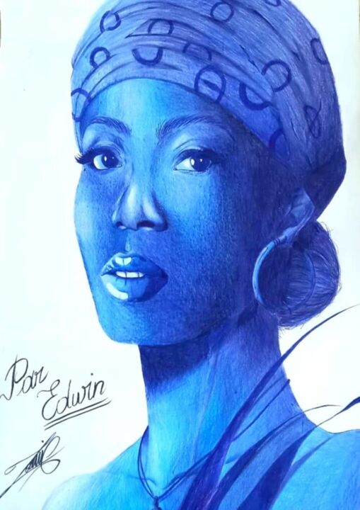 Dessin intitulée "Africa" par Geekwin, Œuvre d'art originale, Crayon