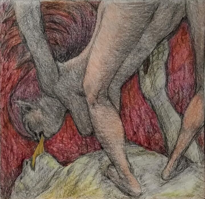 Drawing titled "Succubus 1" by Edwin Loftus, Original Artwork, Pencil Mounted on Other rigid panel