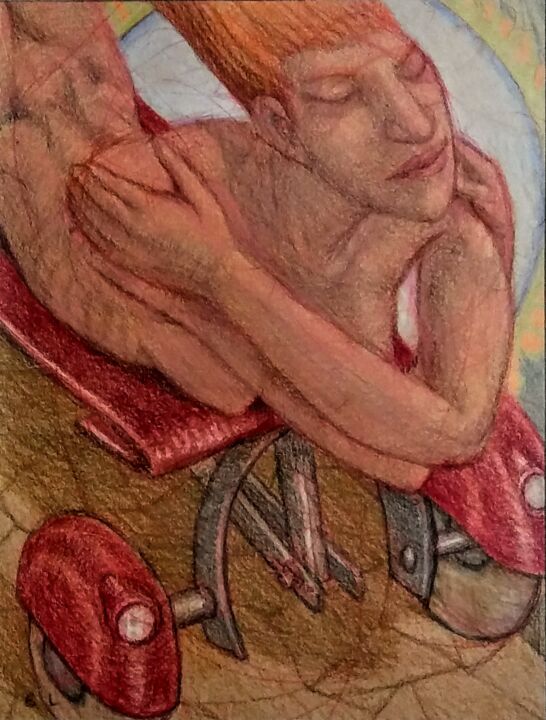 Рисунок под названием "Velocity" - Edwin Loftus, Подлинное произведение искусства, Карандаш Установлен на Другая жесткая пан…