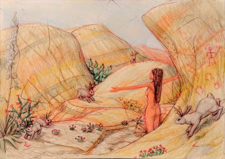 Dibujo titulada "Valley of the Jacke…" por Edwin Loftus, Obra de arte original, Lápiz Montado en Otro panel rígido