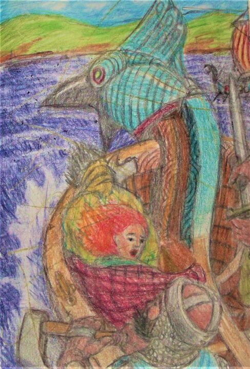 Drawing titled "The Baltic Merchant…" by Edwin Loftus, Original Artwork, Pastel Mounted on Other rigid panel