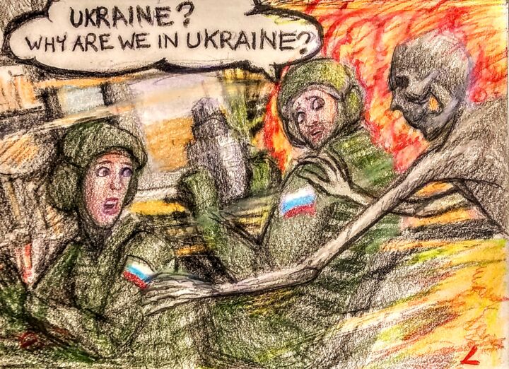 Tekening getiteld "Why must Russian Fl…" door Edwin Loftus, Origineel Kunstwerk, Pastel