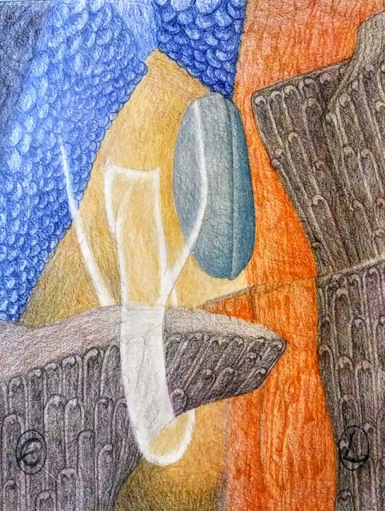 Drawing titled "Glimmer and Rock in…" by Edwin Loftus, Original Artwork, Pastel